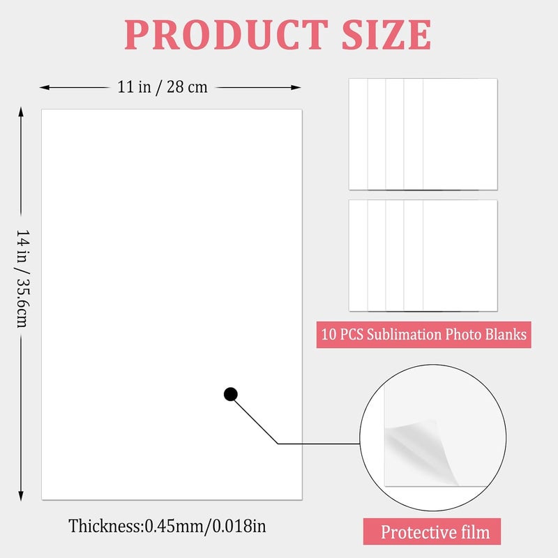 ToBeAce 10 Pcs Sublimation Metal Photo Blanks 11x14 Inch Metal Sublimation Sign Blanks 0.45mm Thick Aluminum Blanks for DIY Photo Sign Wall Poster Frame,Crafts,Gift,Home Decor - Image 2